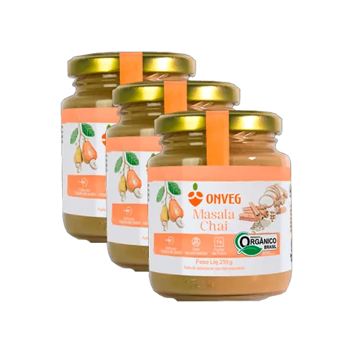 Kit 3x: Creme De Castanha De Caju Com Masala Onveg 210g - Onveg