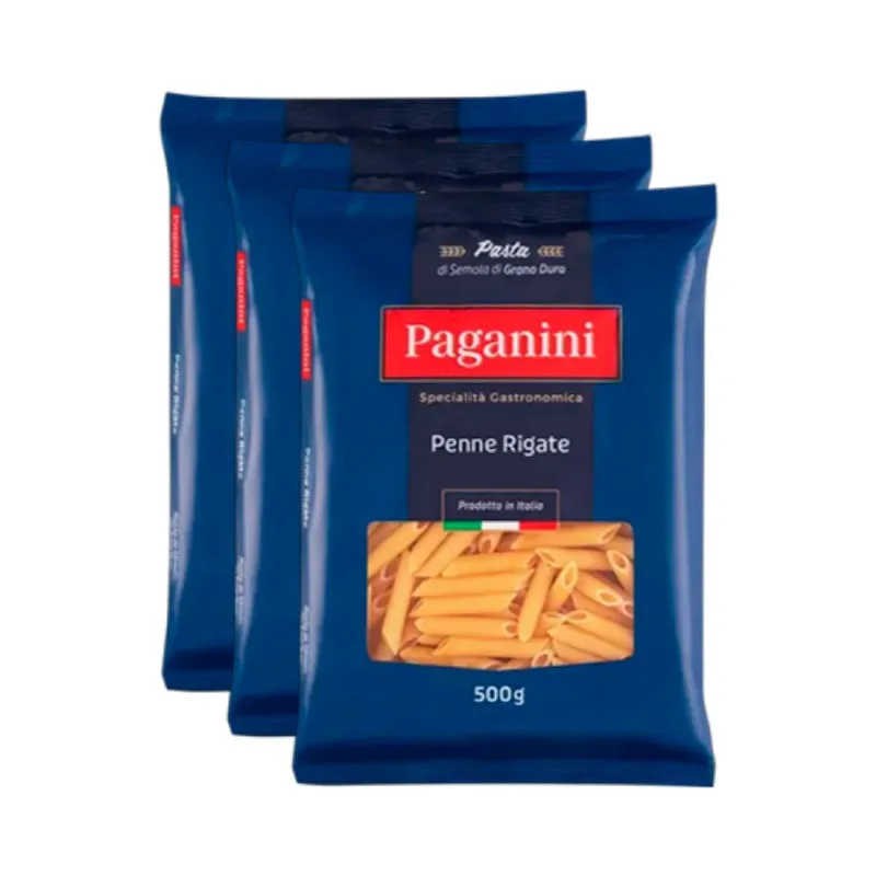 Kit 3X: Macarrão Penne Rigate Paganini 500g