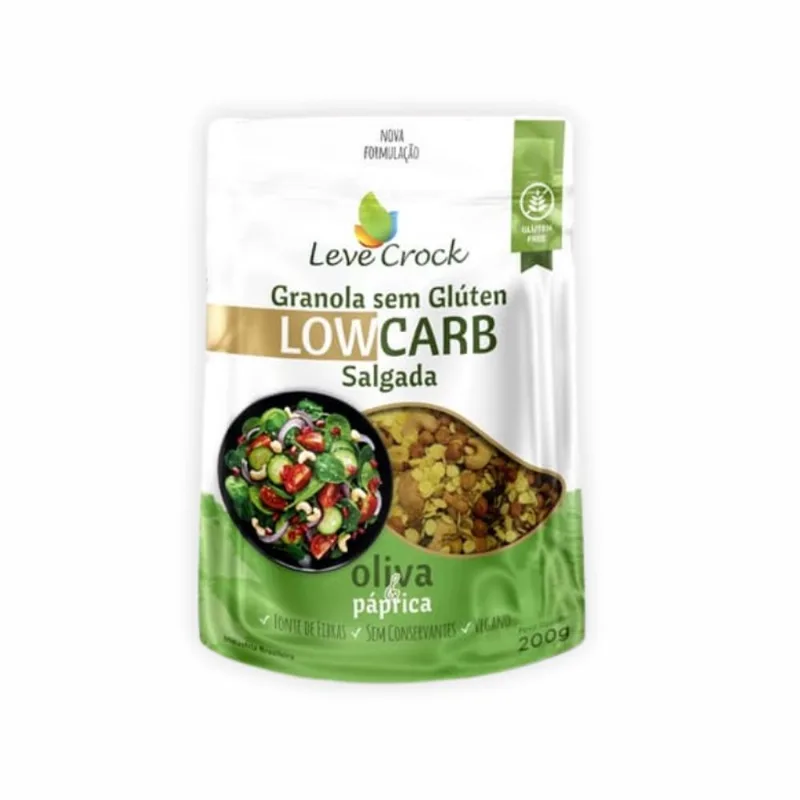 Kit 3X: Granola Salg. Azeite/Páprica LowCarb Leve Crock 200g