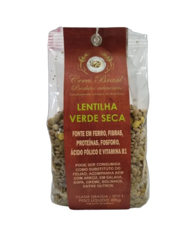 Kit 3X: Lentilha Verde Grão Ceres 400g - Ceres