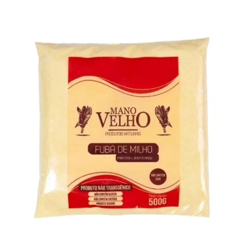 Kit 6X: Fubá de Milho Natural Mano Velho 500g