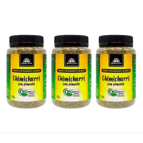 Kit 3x: Chimichurri Sem Pimenta Orgânico Kampo De Ervas 150g - Não Informado - Mercearia