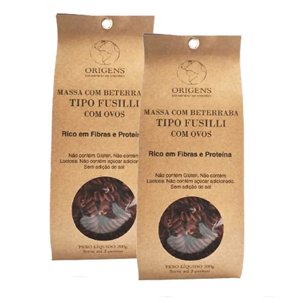 Kit 2x: Macarrão Fusilli Com Beterraba Sem Glúten Origens 200g - Não Informado