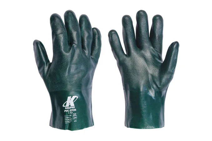 Luva de PVC com forro palma aspera 9.1/2" x 27 cm - KALIPSO - KALIPSO - Epi