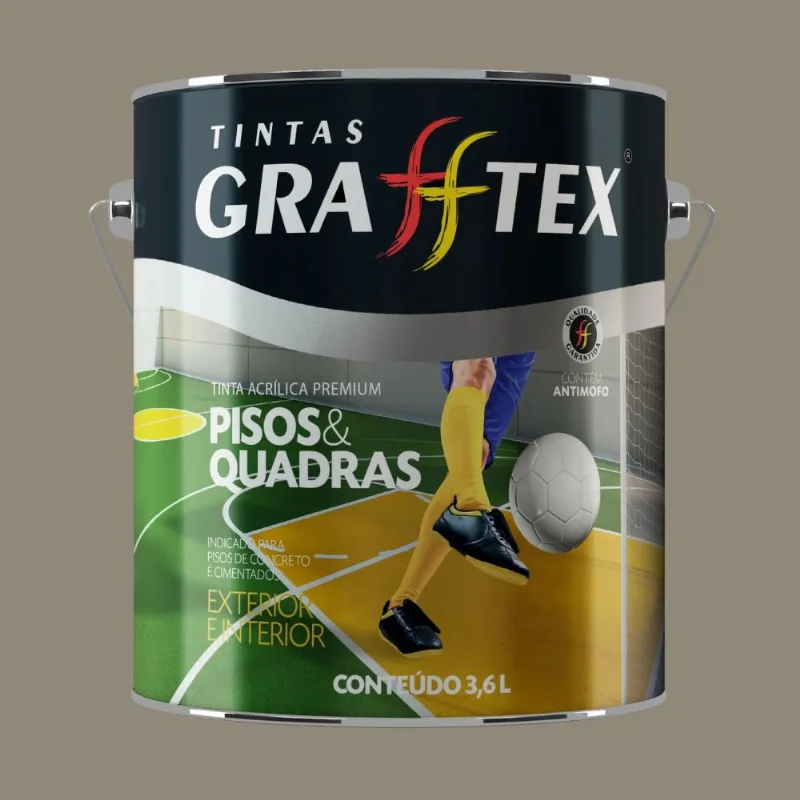 Tinta Premium Acrílica Fosco Pisos e Quadras 3,6L Grafftex Tinta Premium Acrílica Fosco Pisos e Quadras Concreto 3,6L Grafftex
