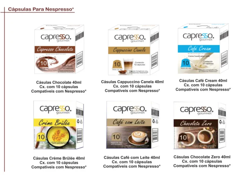 60 Capsúlas Nespresso (compatível) Sabores Gourmet - Capresso
