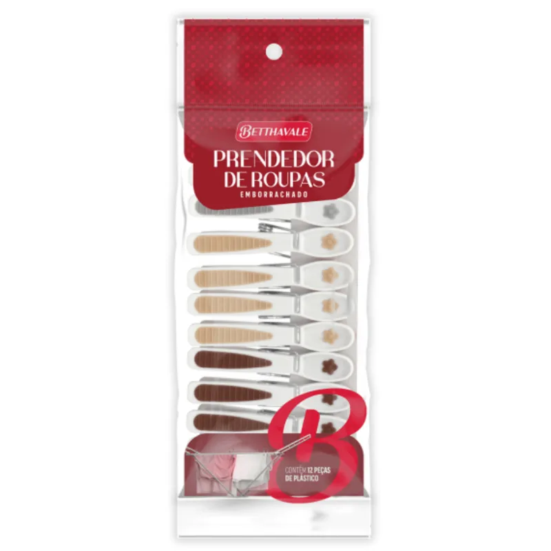 Prendedor Roupas Emborrachado Betthavale 12unid