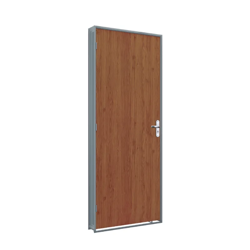 Porta Riobras Batente De Aço Folha Madeira Mogno 215x75 Esquerda Ullian