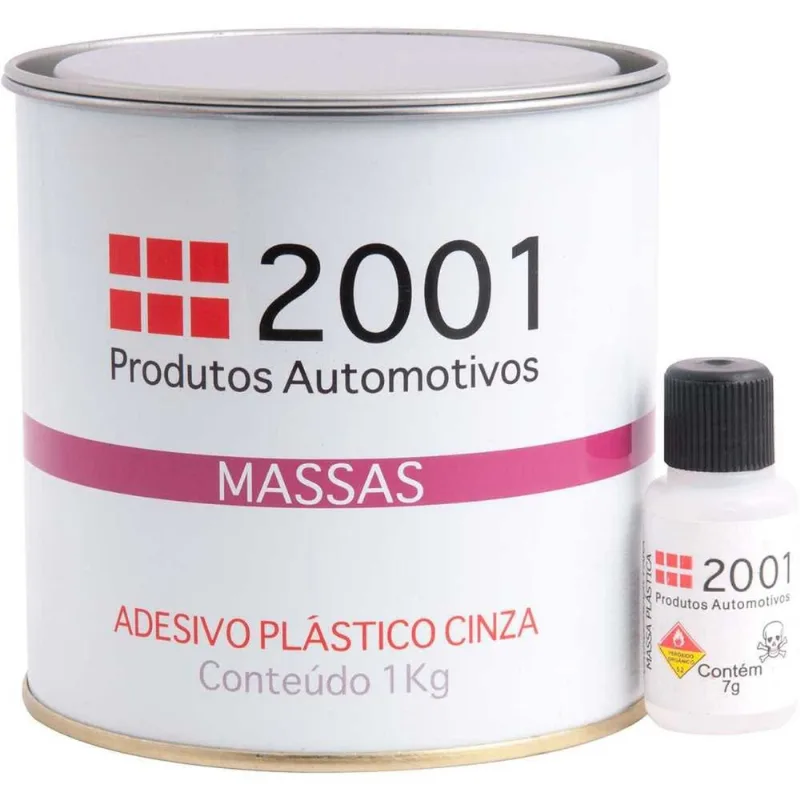 Adesivo Plástico, 1 kg, Cinza, 9772, com Catalisador, 2001 OstenVonder