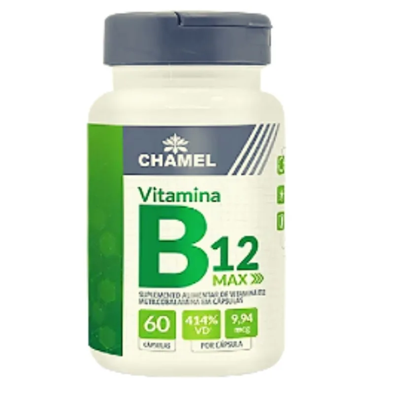 Vitamina B12 Max Metilcobalamina Chamel - 60 Cápsulas