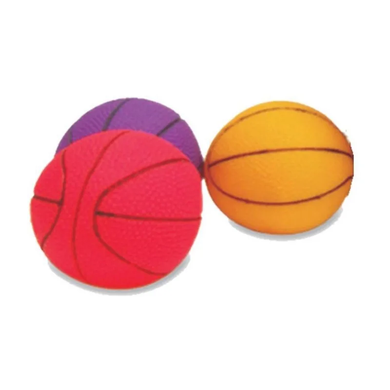 Bola De Basquete Borracha Grande Para Pet 7,5 Cm 06 Peças