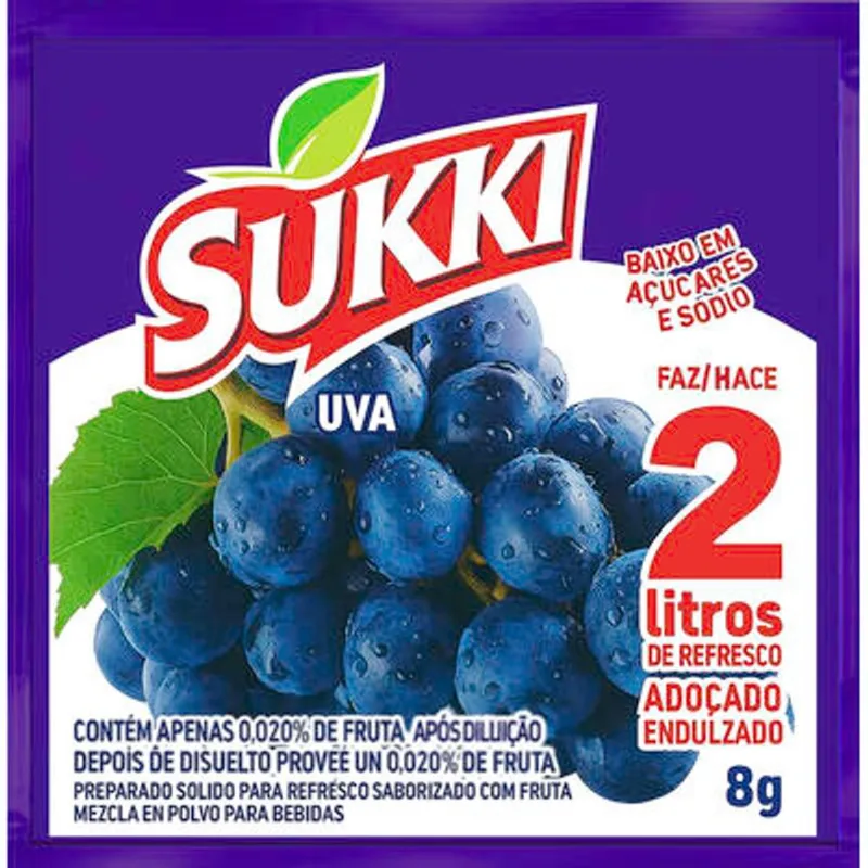 Refresco em Pó Sukki Uva 8g