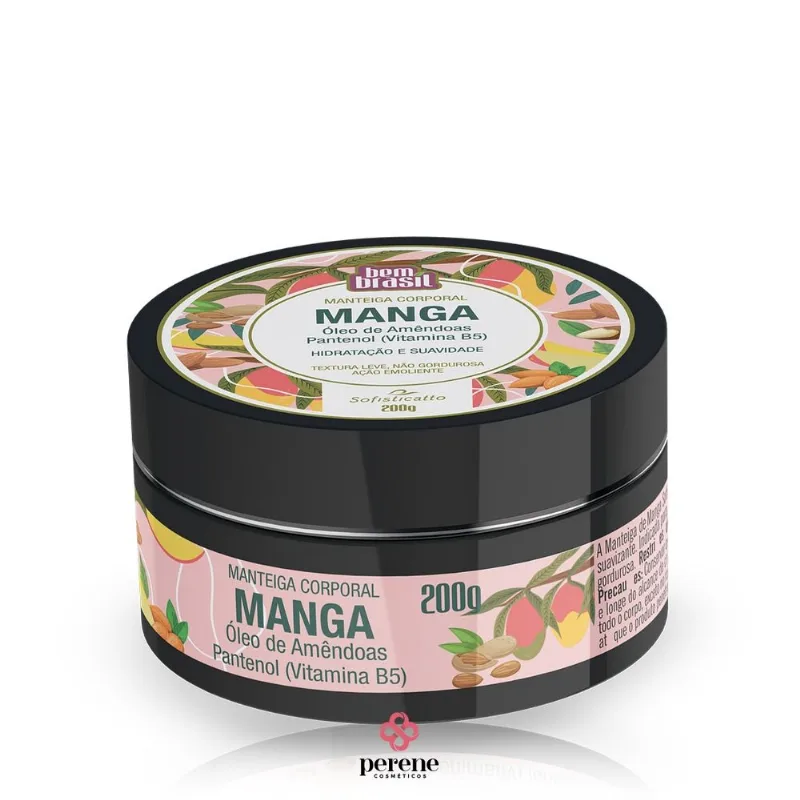Manteiga Corporal Manga e Óleo de Amêndoas 200g
