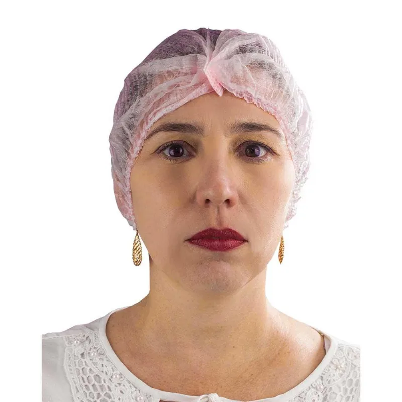 Touca descartável rosa 50 unid - gianinis