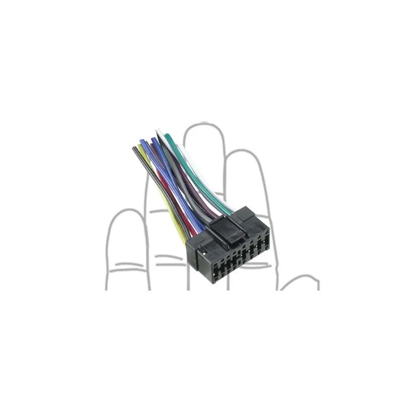 Chicote Macho para Rádio Automotivo Sony JVC Aiwa 16 vias Anxt
