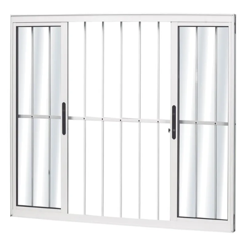 Janela de Correr MGM Soft 4 Folhas Vidro Liso com Grade 100X120CM Branco