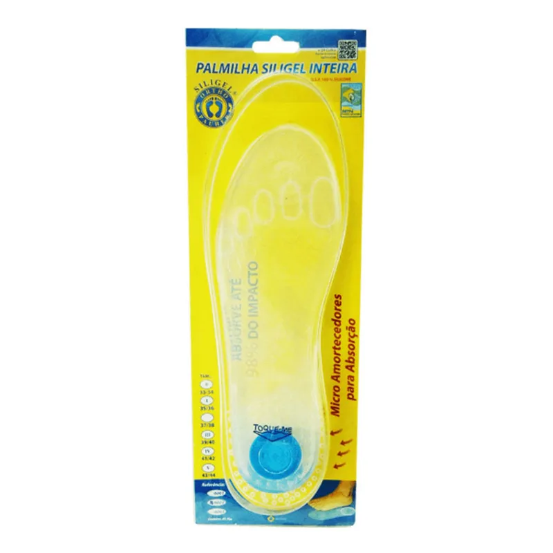 Palmilha Siligel Inteira Com Ponto Azul 6002 Ortho Pauher 39/40