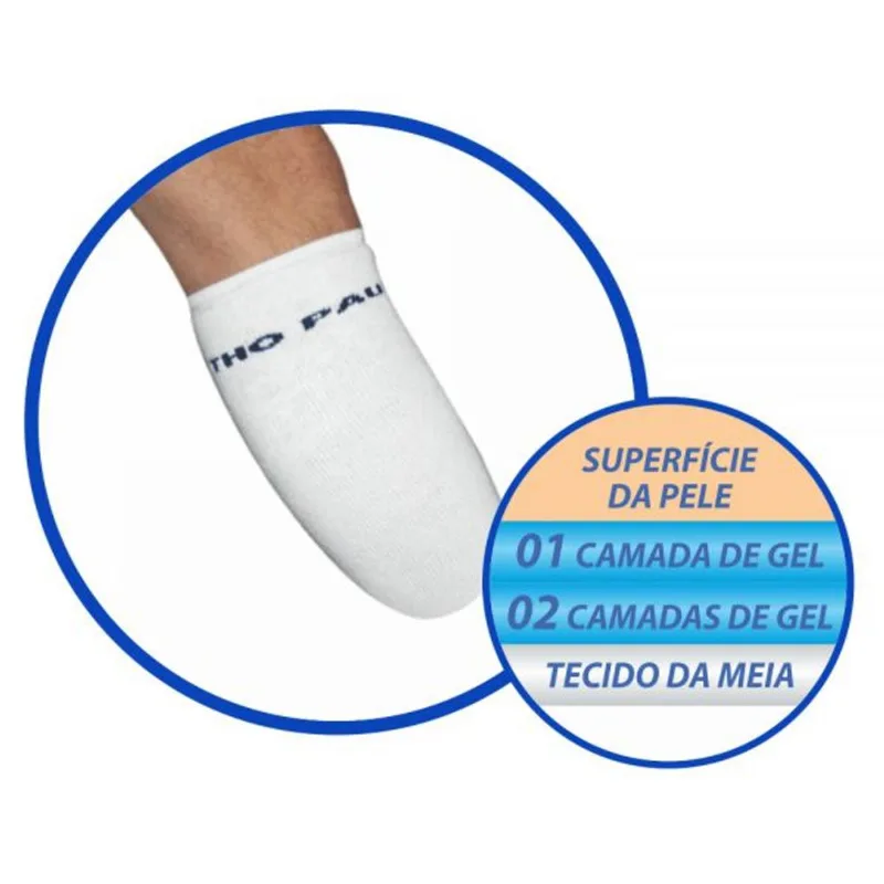SG702 - Meia Plus Revestida C/Duplo Gel Tam: P