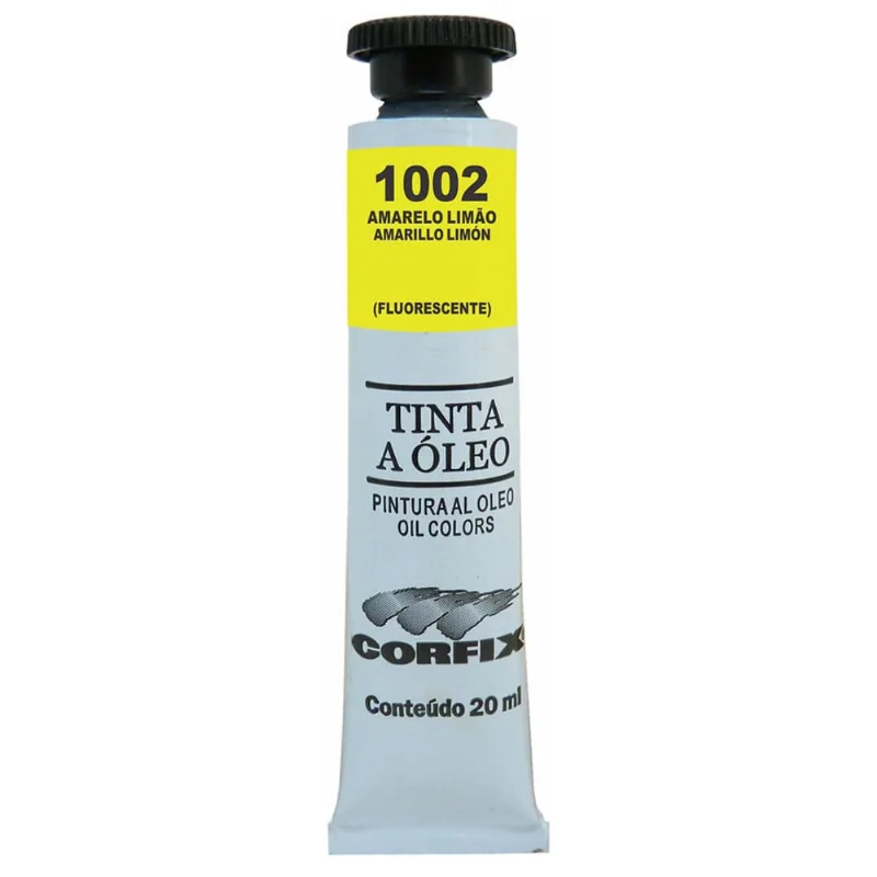 Tinta Oleo Corfix Fluorescente 1002 Amarelo Limao 20ml
