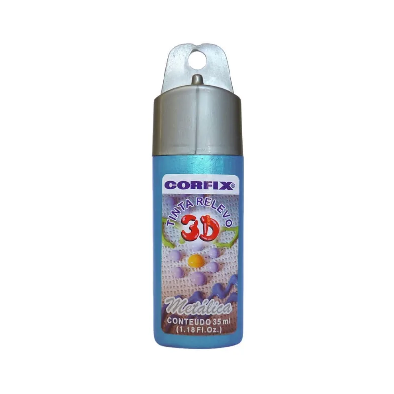 Tinta Relevo 3D Metalica Corfix 383 Azul Inverno 35ml
