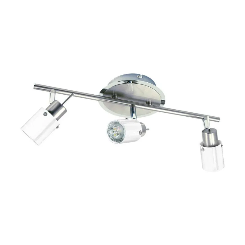 Spot Spring Led GU10 3x3W branco escovado Startec