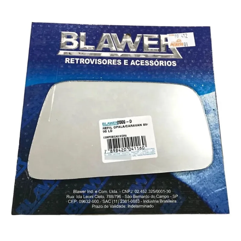 Refil Lente Espelho Retrovisor Opala Caravan 1989 1990 l. D