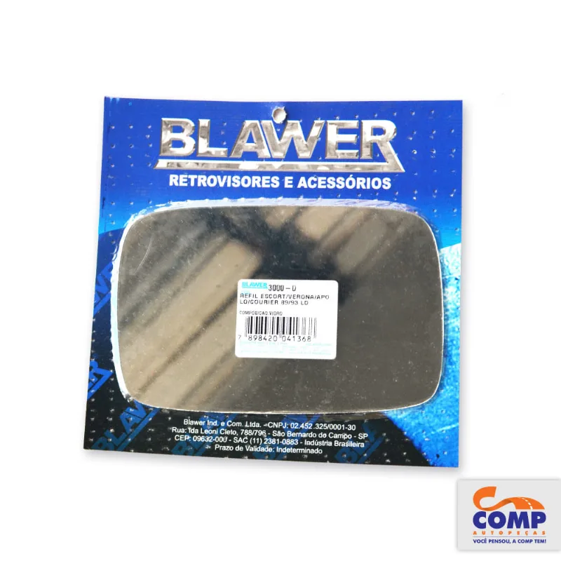 Lente Espelho de Retrovisor Direito Escort Verona Courier Blawer 3000 - D Lado Passageiro