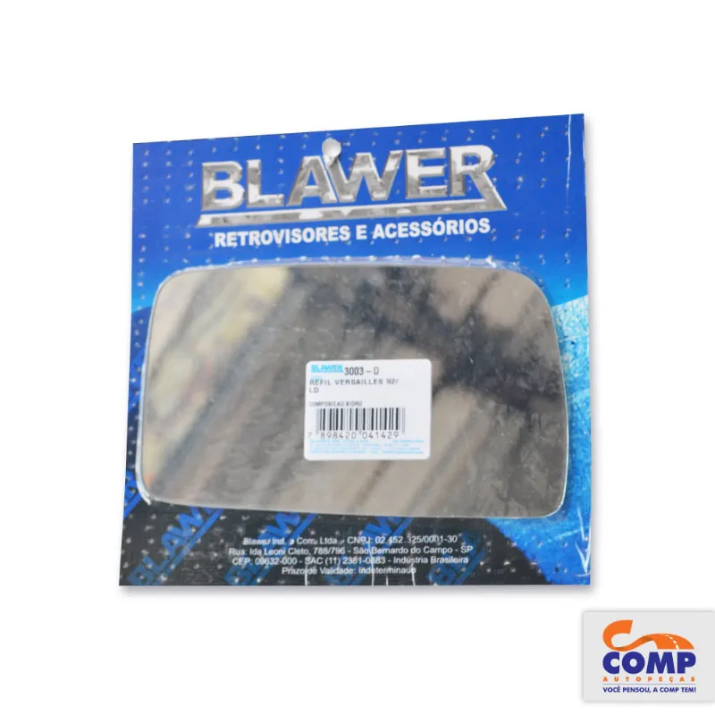 Lente de Espelho Retrovisor Direito Versailles 1992 em diante Blawer 3003 - D Lado Passageiro