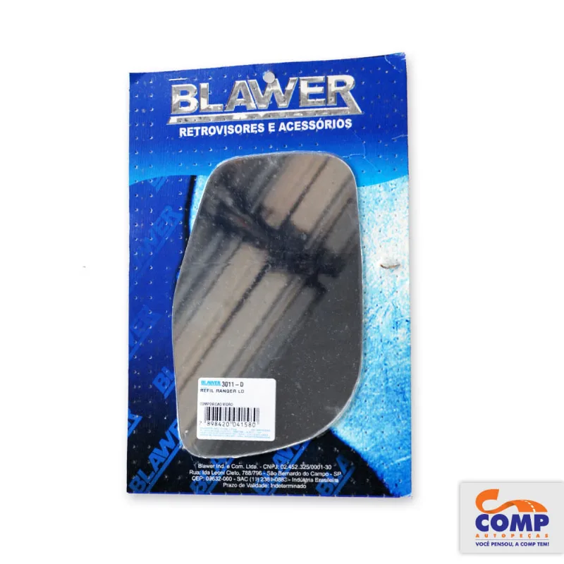 Lente Espelho de Retrovisor Direito Ranger 1998 até 2007 Blawer 3011 - D Lado Passageiro