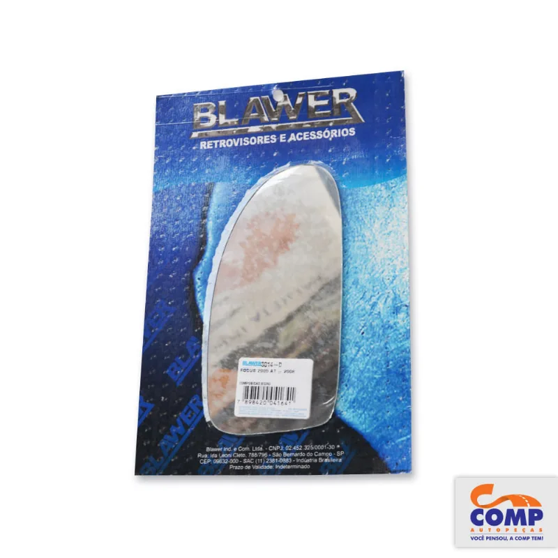 Lente de Espelho Retrovisor Direito Focus 2005 até 2008 Blawer 3014 – D Lado Passageiro