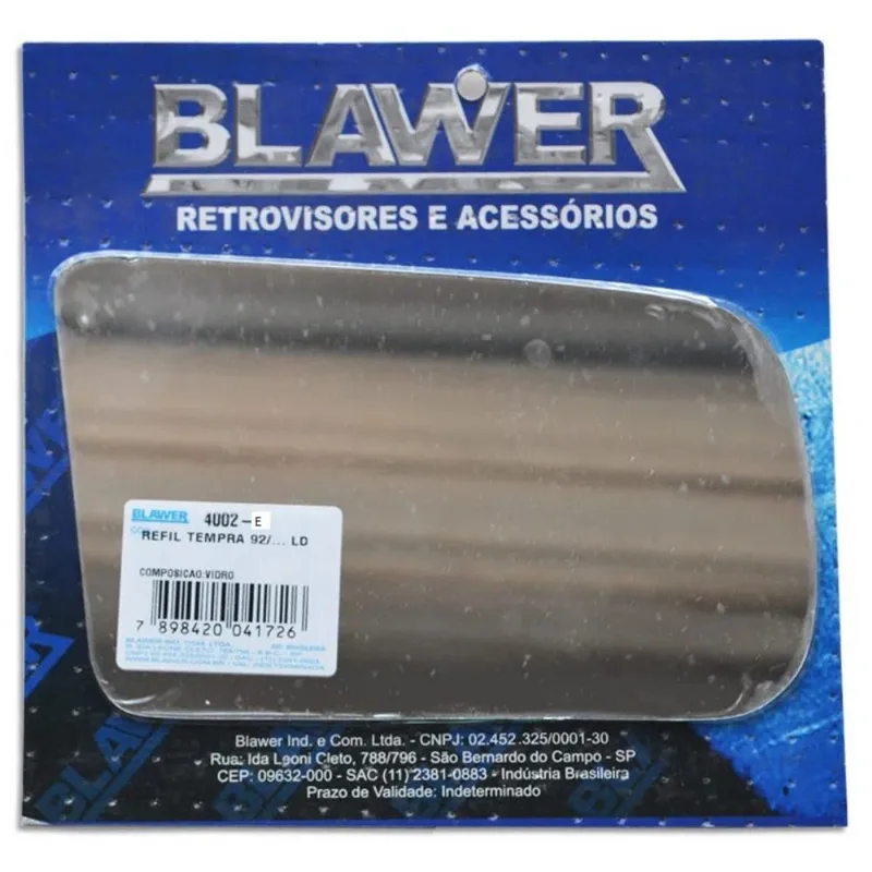 LENTE DE ESPELHO RETROVISOR ESQUERDO TEMPRA 1992 ATÉ 1999 LADO MOTORISTA BLAWER R4002E
