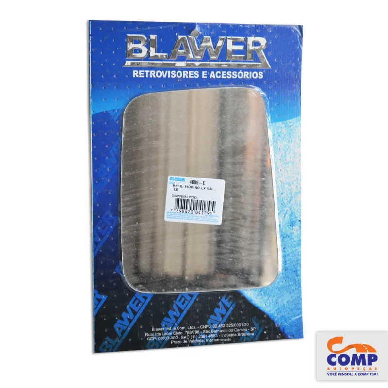 Lente de Espelho Retrovisor Esquerdo Fiorino LX 1993 em diante Blawer 4005 Lado Motorista