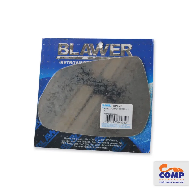 Lente de Espelho Retrovisor Esquerdo Cobalt 2012 em diante Blawer 2022 - E Lado Motorista