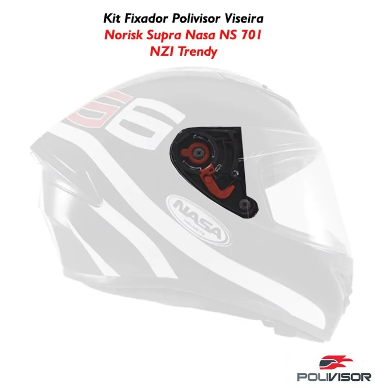 Kit Fixador Viseira Norisk Supra Nasa ns 701 nzi Trendy