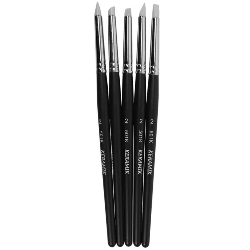 Pincel de Silicone 02 Keramik Com 05 Peças - kit Modeladores