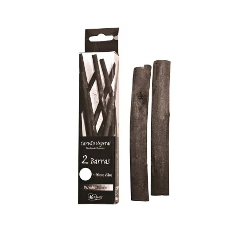 Carvão Vegetal Para Desenho Esboco 2 Unidades