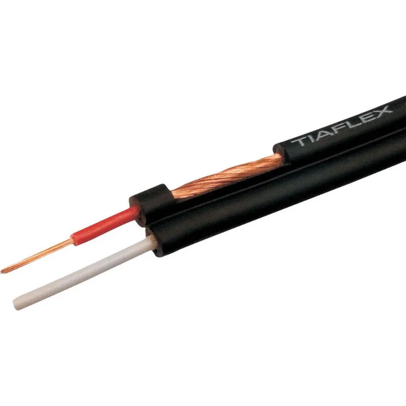 Cabo Stéreo Philips Blindagem Espiral 2x0,14mm2 (26 Awg) 100m Preto