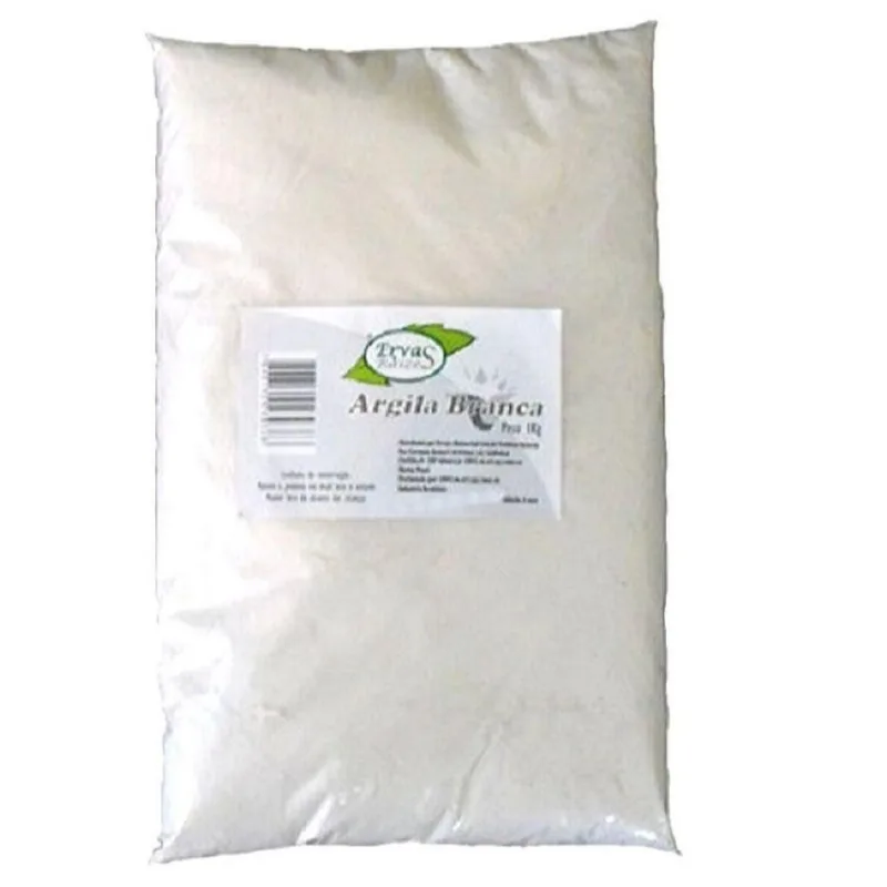 Argila Branca 100% Pura 1 Pacote Com 1 Kg Ervas E Raízes