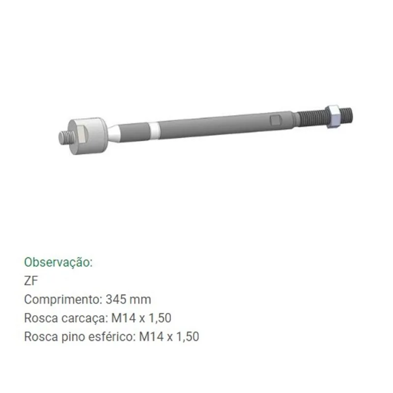 Barra Axial de Direção Polo Cordoba Ibiza 1993 até 2001 Bortec BA 8033