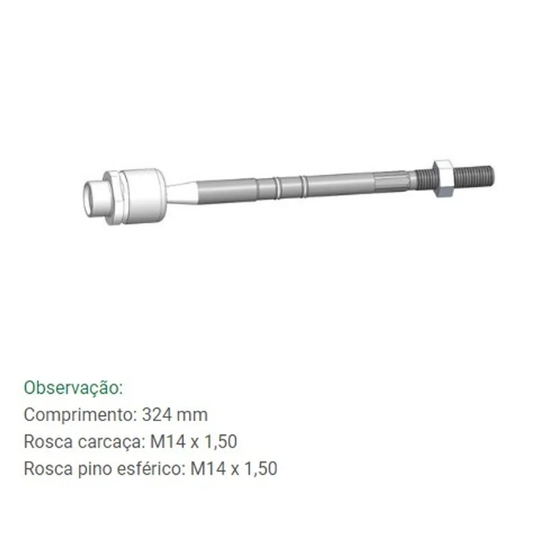 Barra Axial de Direção Tigra Montana Prisma Celta Corsa 1994 em diante Bortec BA 8067