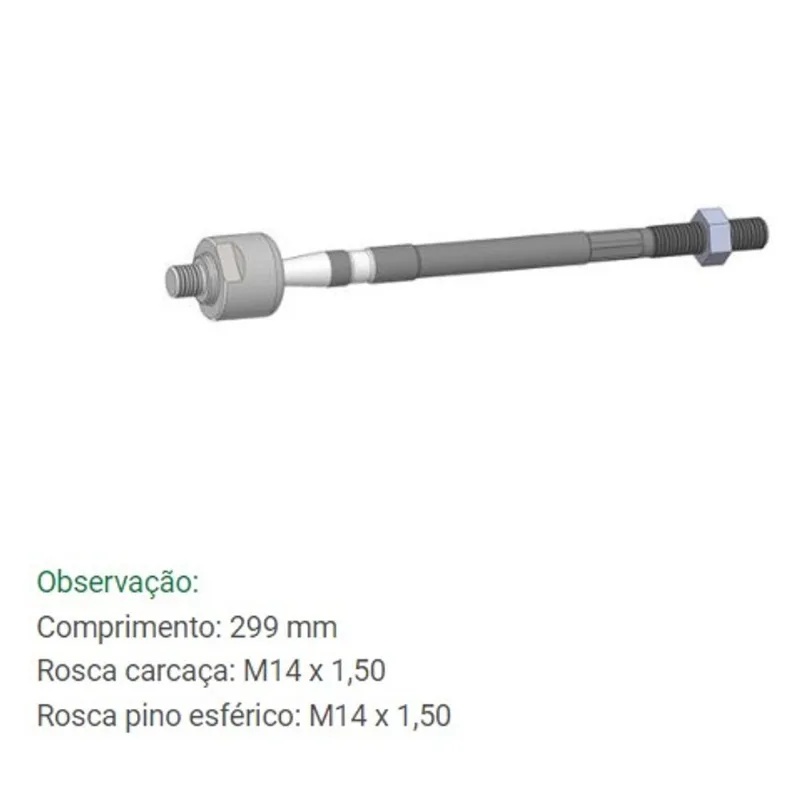 Barra Axial de Direção Doblo 2001 em diante Bortec BA 8189