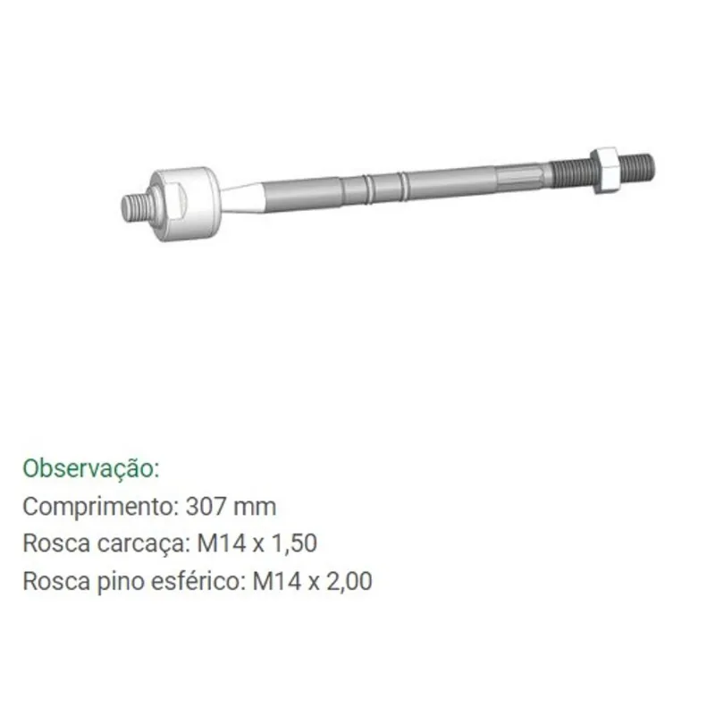 Barra Axial de Direção Fiesta Courier 1999 em diante Bortec BA 8241