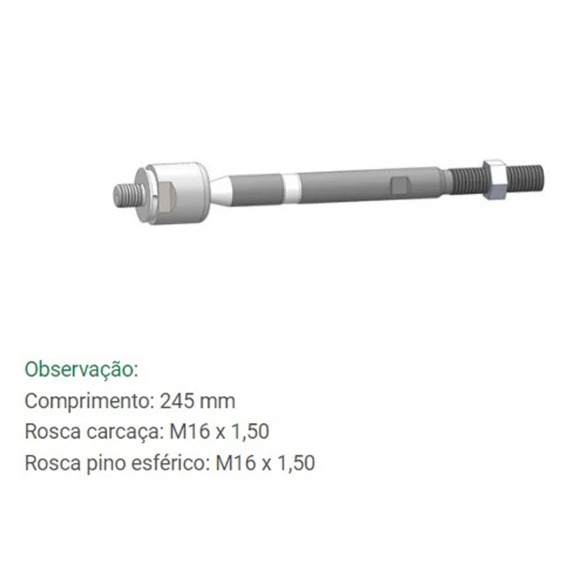 Barra Axial de Direção Sportage Tucson 2004 em diante Bortec BA 8297