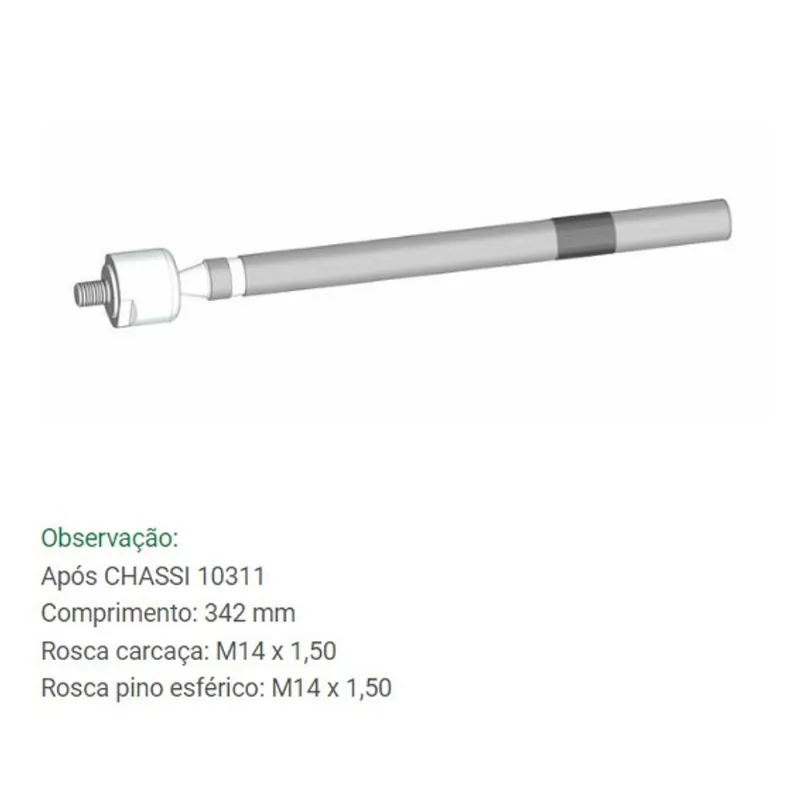 Barra Axial de Direção Peugeot 307 Citroen C4 Hatch Pallas VTR 2001 em diante Bortec BA 8305