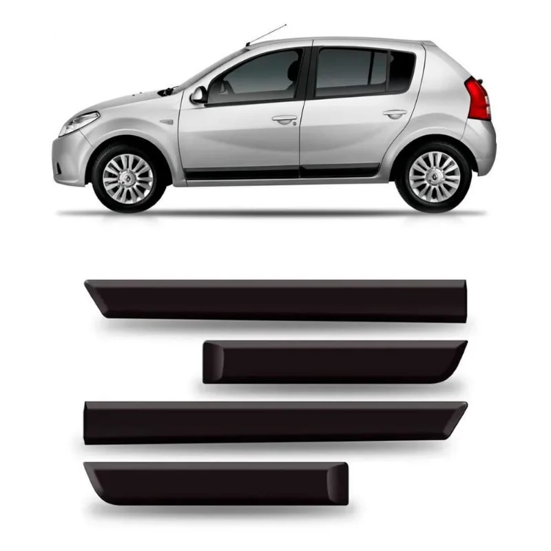 Friso Lateral Sandero 2008 A 2015 - Kit 4 Peças