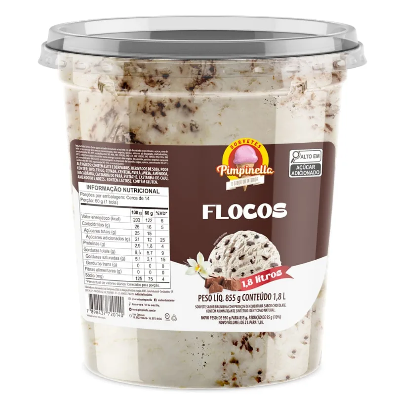 Sorvete Pimpinella Flocos 1,8L
