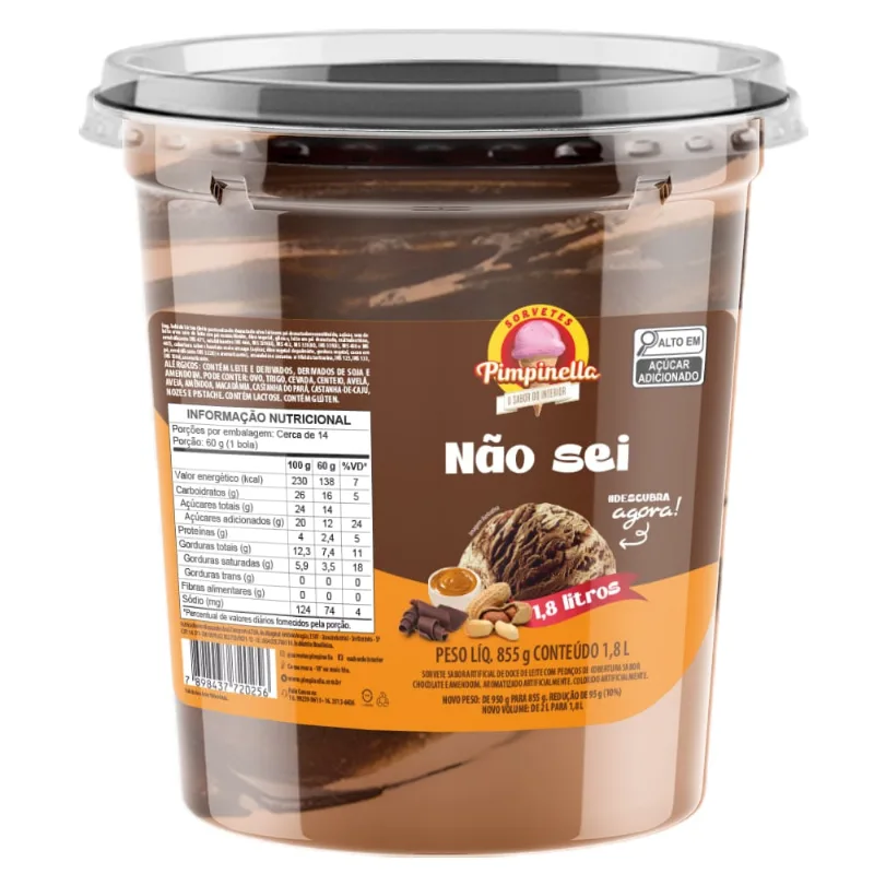 Sorvete Pimpinella Não Sei 1,8L