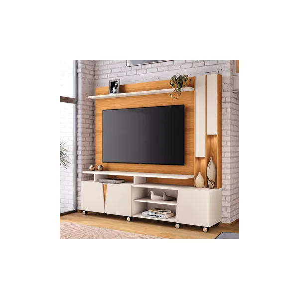 Home Theater Hb Móveis Virtus Cinamomo/Off White - HB MOVEIS - Móveis