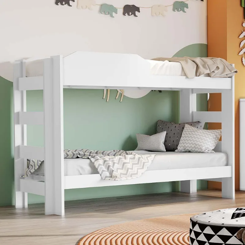 Cama Beliche Infantil Theo Branco Brilho Carolina Baby