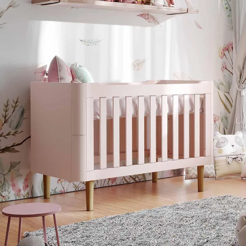 Berço Americano Evolutivo Curvo Jasmin Rose Fosco Carolina Baby